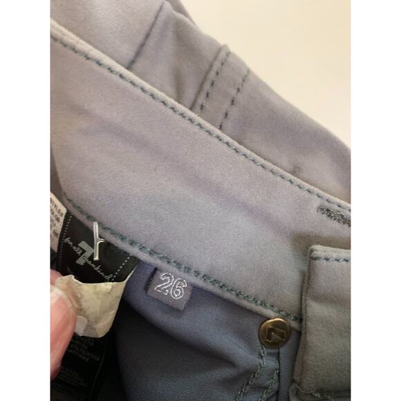 7 for all Mankind Womens 26 Jeans Malhia Kent Metallic Silver Coated Gray Slim - Picture 9 of 10